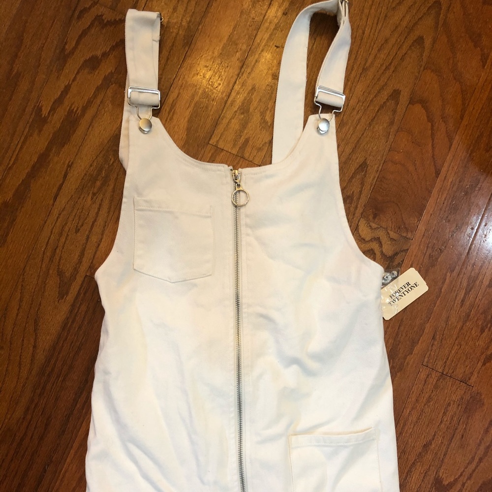 White overall dress